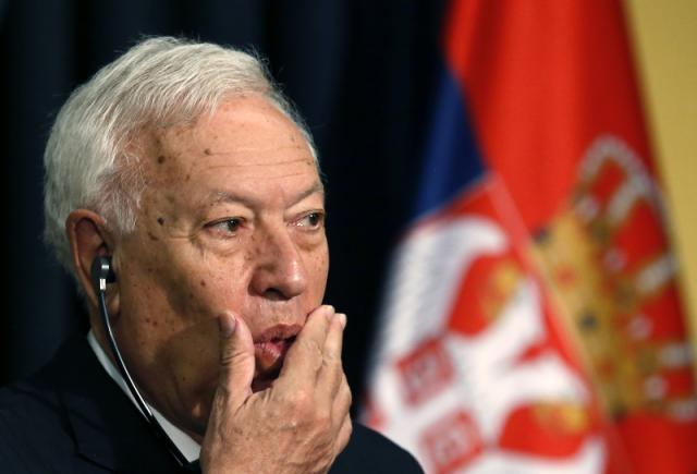 Jose Manuel Garcia-Margallo seen in Belgrade on Wednesday (Tanjug)