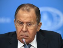 Lavrov is seen in Moscow on Tuesday (Tanjug/AP)