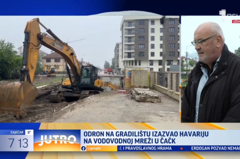 Odron na gradilištu u Čačku izazvao havariju VIDEO