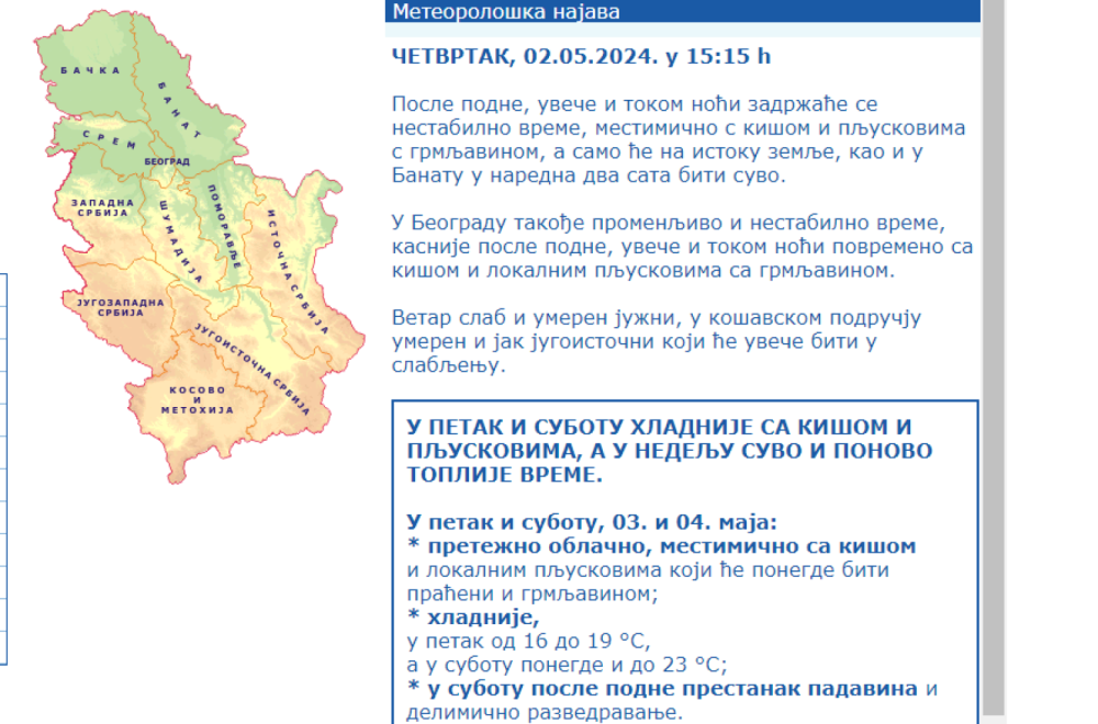 Snažno nevreme u Srbiji: Reke na ulicama; Mapa pokazuje šta sledi, u crvenom su FOTO/VIDEO