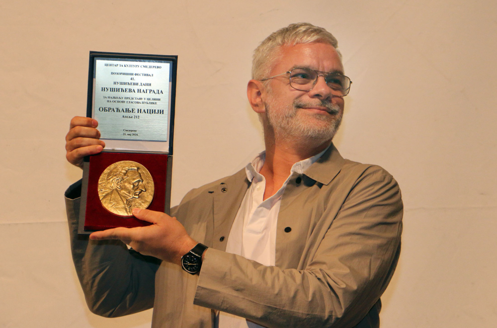 Predstava Ateljea 212 Obraćanje naciji dobila dve nagrade na 41. Nušićevim danima