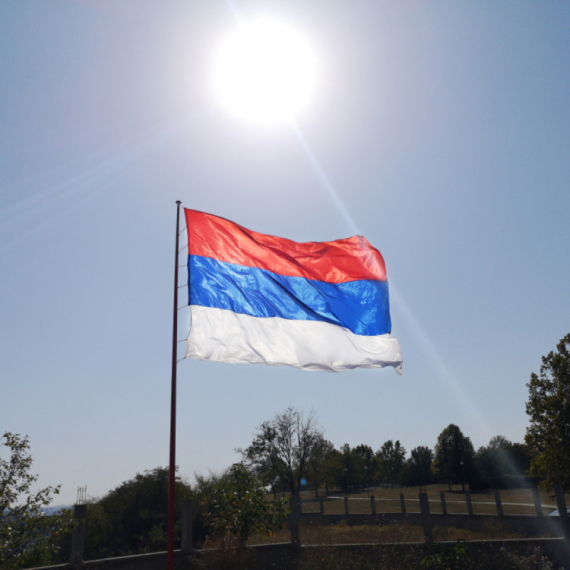 Session of the Government of the Republic of Srpska in Srebrenica; Flags hoisted