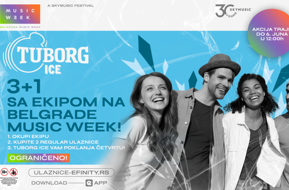 Kupi 3 ulaznice za Belgrade Music Week, Tuborg Ice ti poklanja četvrtu!