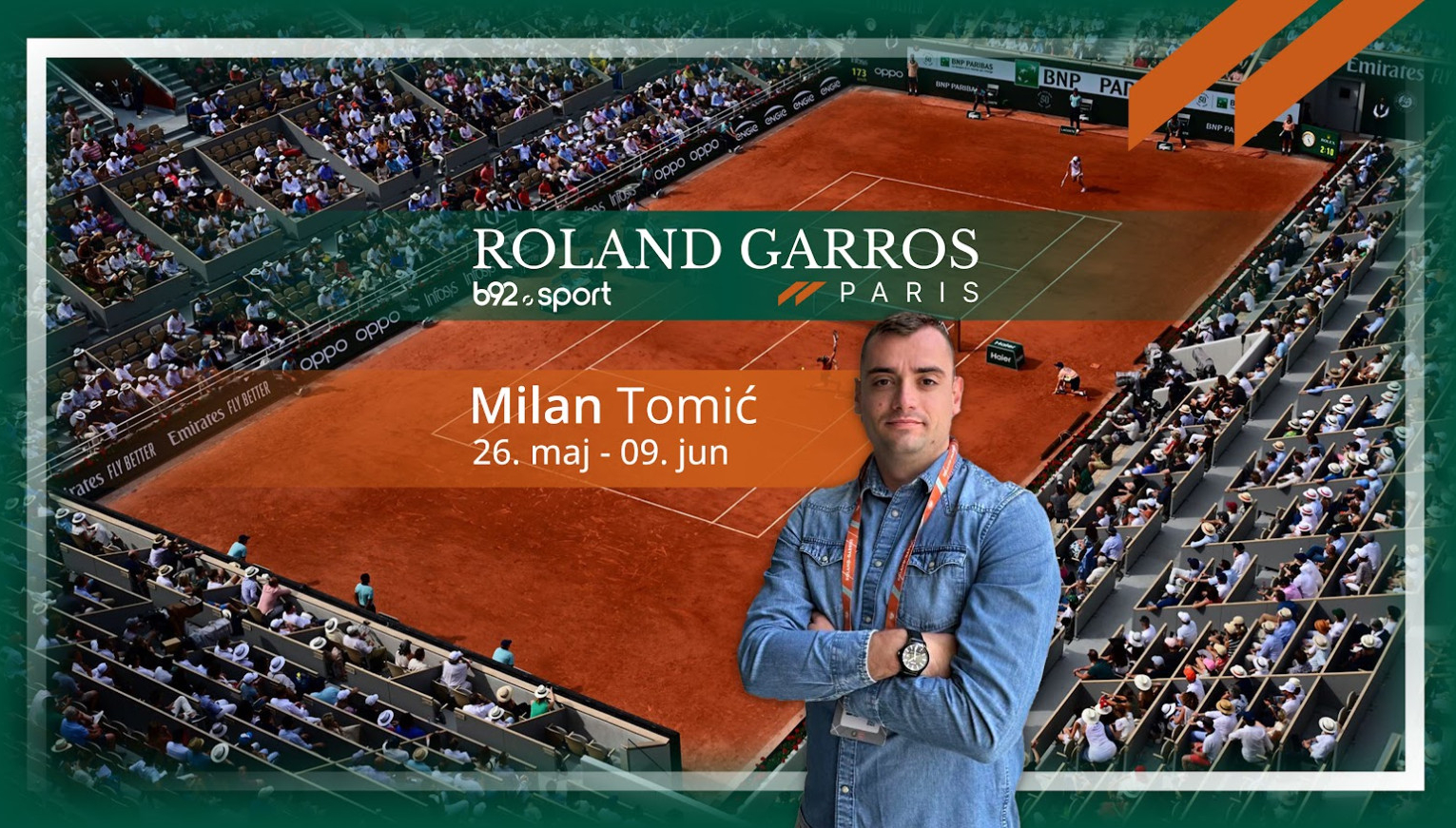 B92.sport na Rolan Garosu – Milan sa Šatrijea