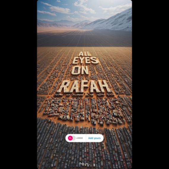 "Svi pogledi u Rafu": Sliku Pojasa Gaze napravila AI, podelilo je 44 miliona ljudi