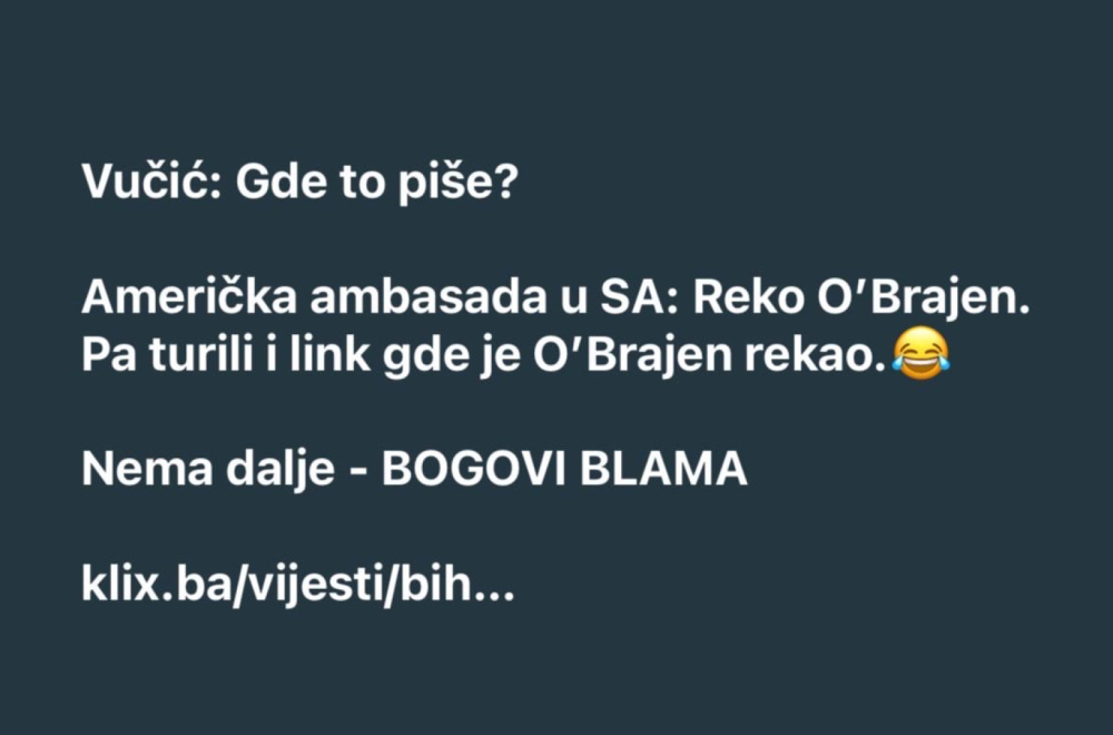 Predsednik Srbije upitao Ambasadu SAD u BiH – Gde to piše?; Stigao blamantan odgovor FOTO/VIDEO