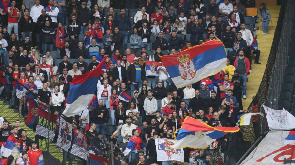 Provokacija u srpskoj fan zoni: Zapaljena albanska zastava VIDEO