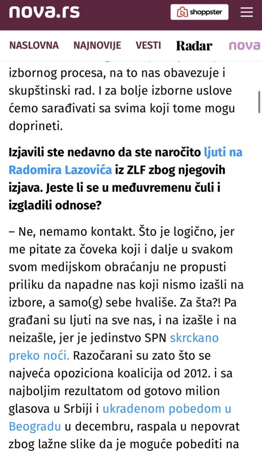 Totalni rat u opoziciji; Marinika poručila Lazoviću: Ti si jedan običan... FOTO