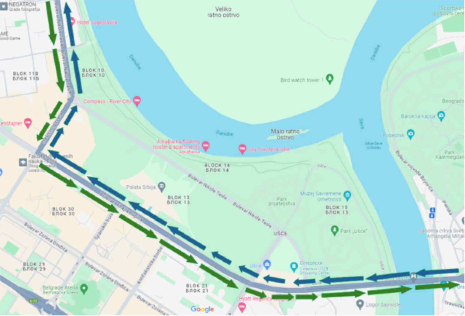 Radovi kod Ušća: Ovim putem treba da vozite MAPA