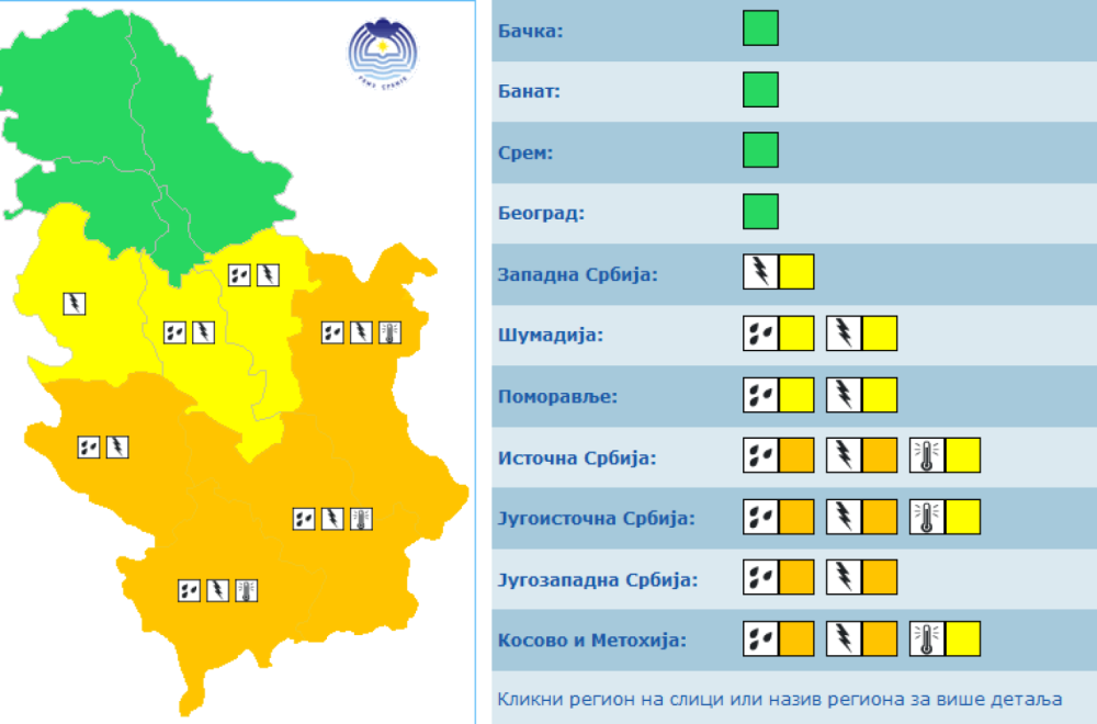 Deo Srbije na udaru FOTO/MAPA