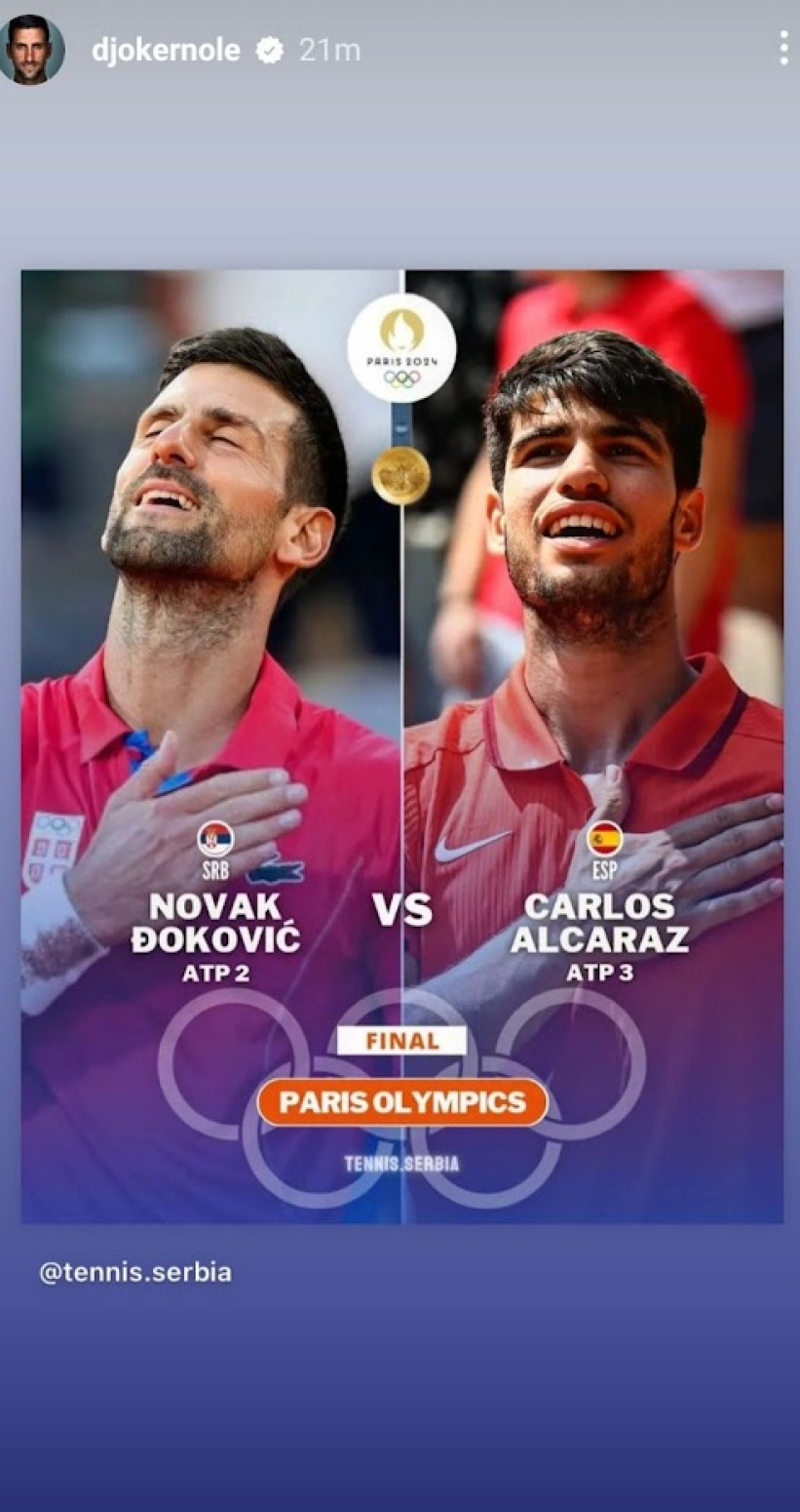 Oglasio se Đoković na dan finala FOTO
