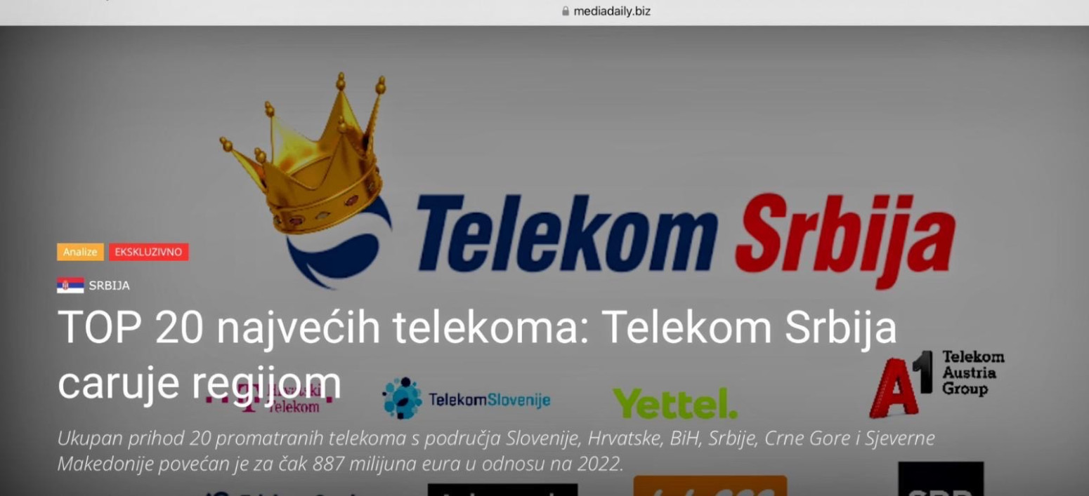Crno na belo: Telekom Srbija caruje regionom