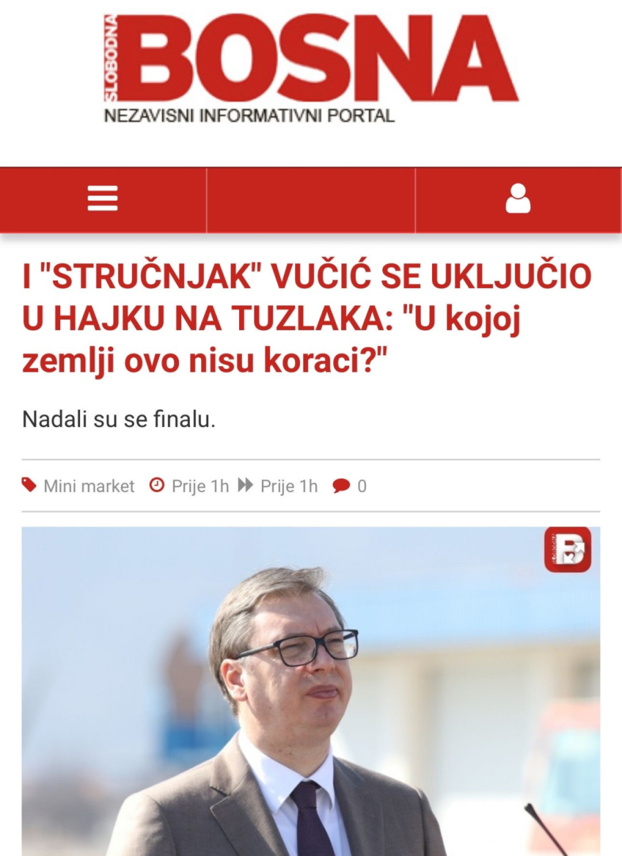 Slobodna Bosna nastavlja bizarnu kampanju protiv Vučića: Kriv je i kad priča o košarci FOTO