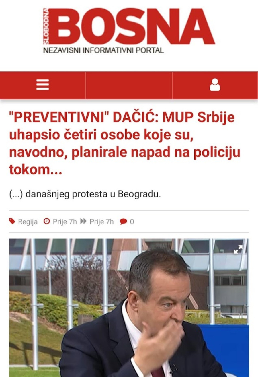 Žestoka podrška islamista protestu opozicije: Slobodna Bosna od sinoć puca po Vučiću iz svih oružja FOTO