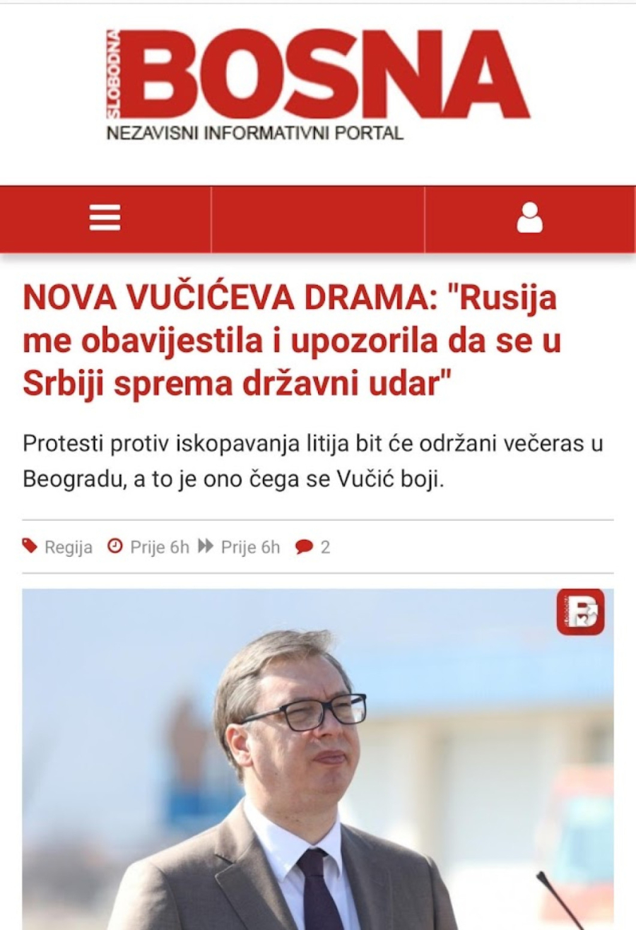 Žestoka podrška islamista protestu opozicije: Slobodna Bosna od sinoć puca po Vučiću iz svih oružja FOTO