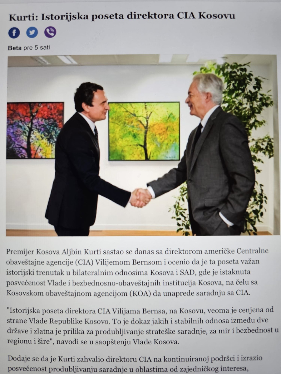 Ruka u džepu: Direktor CIA ponizio Kurtija FOTO