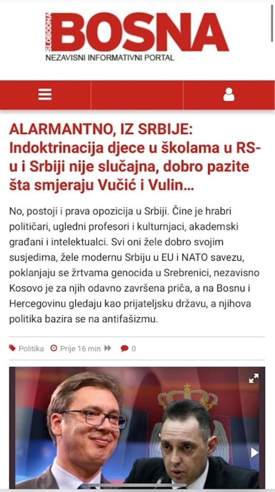 Dovoljno je pogledati najvažnije vesti na islamističkom portalu Slobodna Bosna: Sve će vam biti jasno FOTO