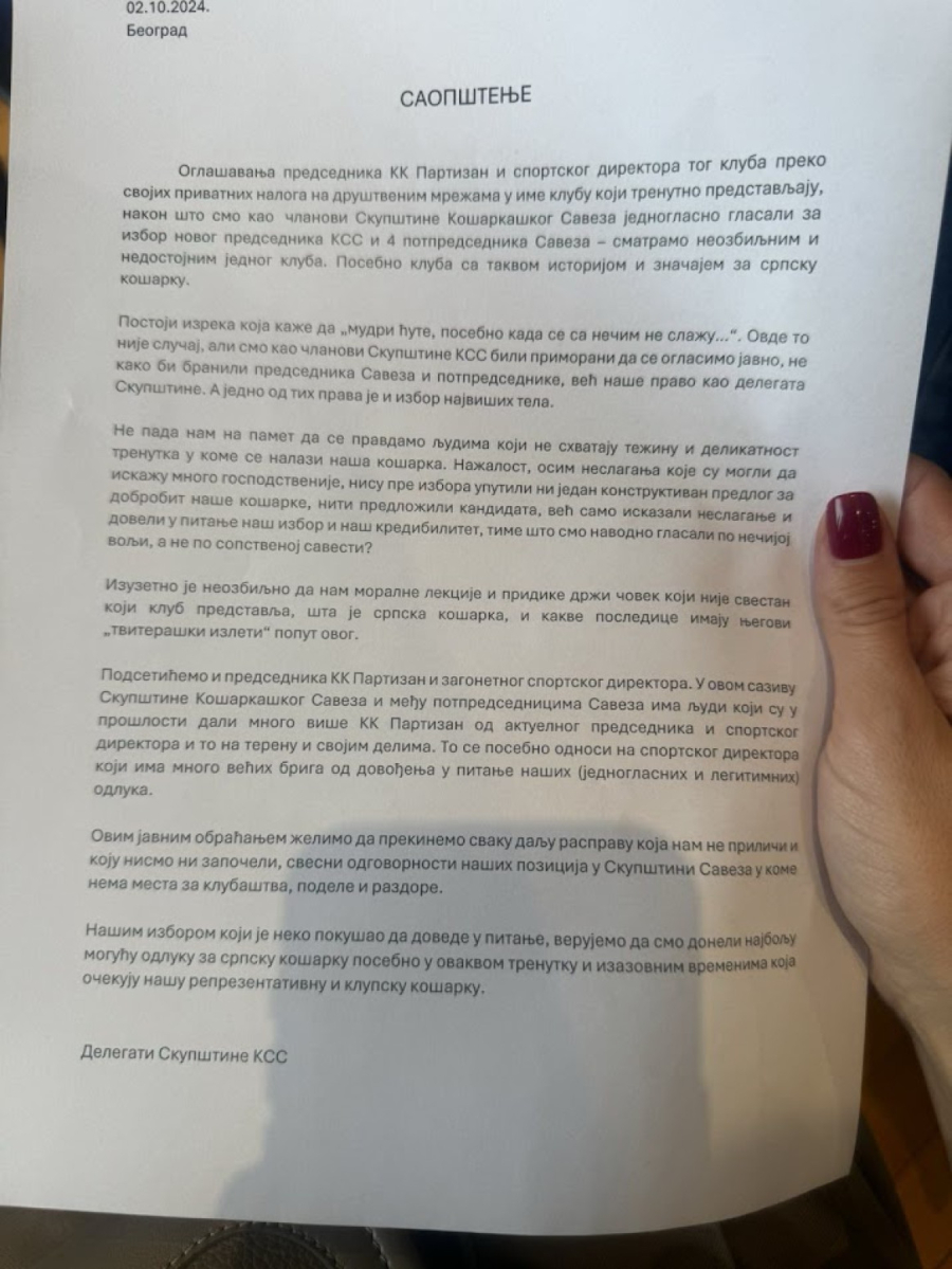 Novo saopštenje KSS: Moralne lekcije drži čovek koji nije svestan koji klub predstavlja