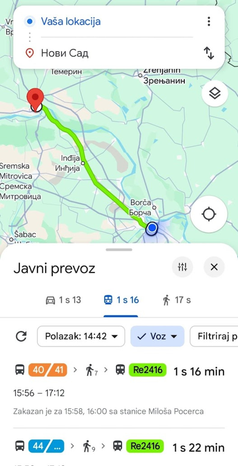 Preko aplikacije Google Maps od danas i informacije o svim vozovima i relacijama u Srbiji