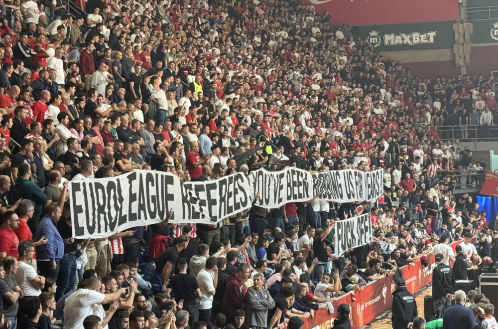 Navijači Zvezde poslali poruku sudijama Evrolige: "Kradete godinama, odj****e od nas" FOTO
