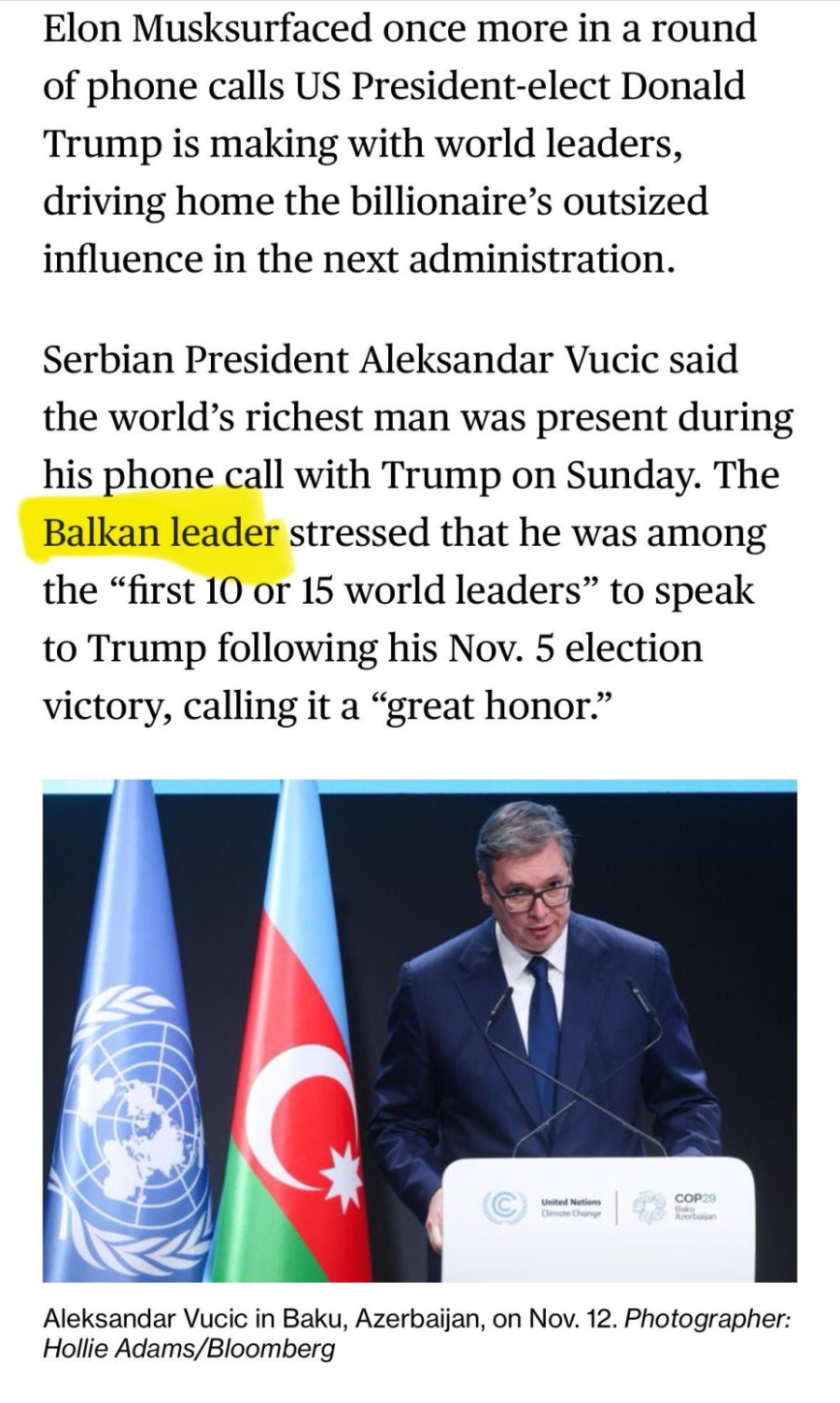 Blumberg: Aleksandar Vučić je lider Balkana FOTO