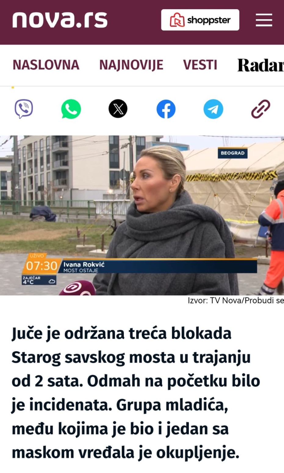 Aleksićeva poslanica brani most iz toplog automobila, a demonstranti se mrznu FOTO/VIDEO