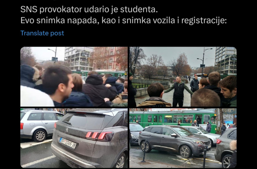Toliko o tome da je SNS: Napadač na studente izjavio: Smatram se opozicionarom FOTO