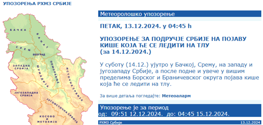 Hitno upozorenje za Srbiju: Spremite se, stižu ledena kiša i sneg