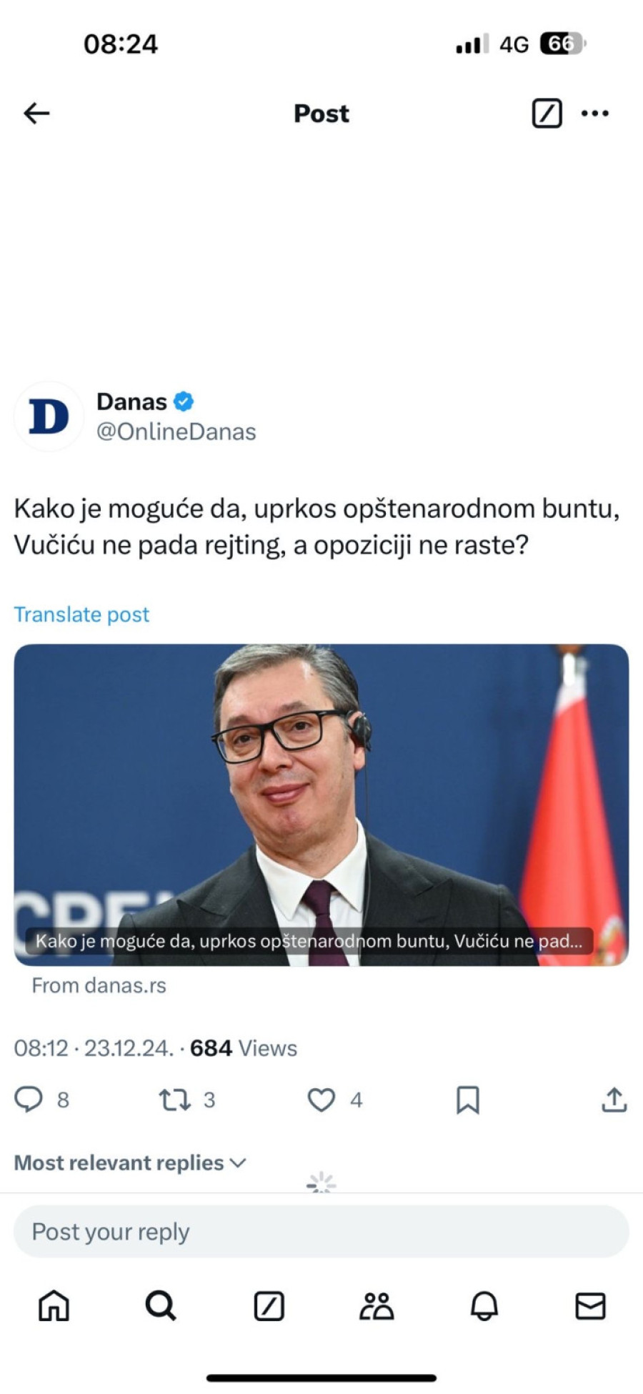 Danas: Narod Srbije veruje isključivo Vučiću FOTO