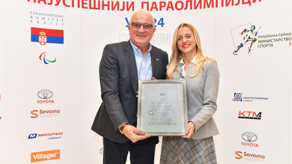 Zahvalnica za podršku razvoju paraolimpijskog sporta u Srbiji