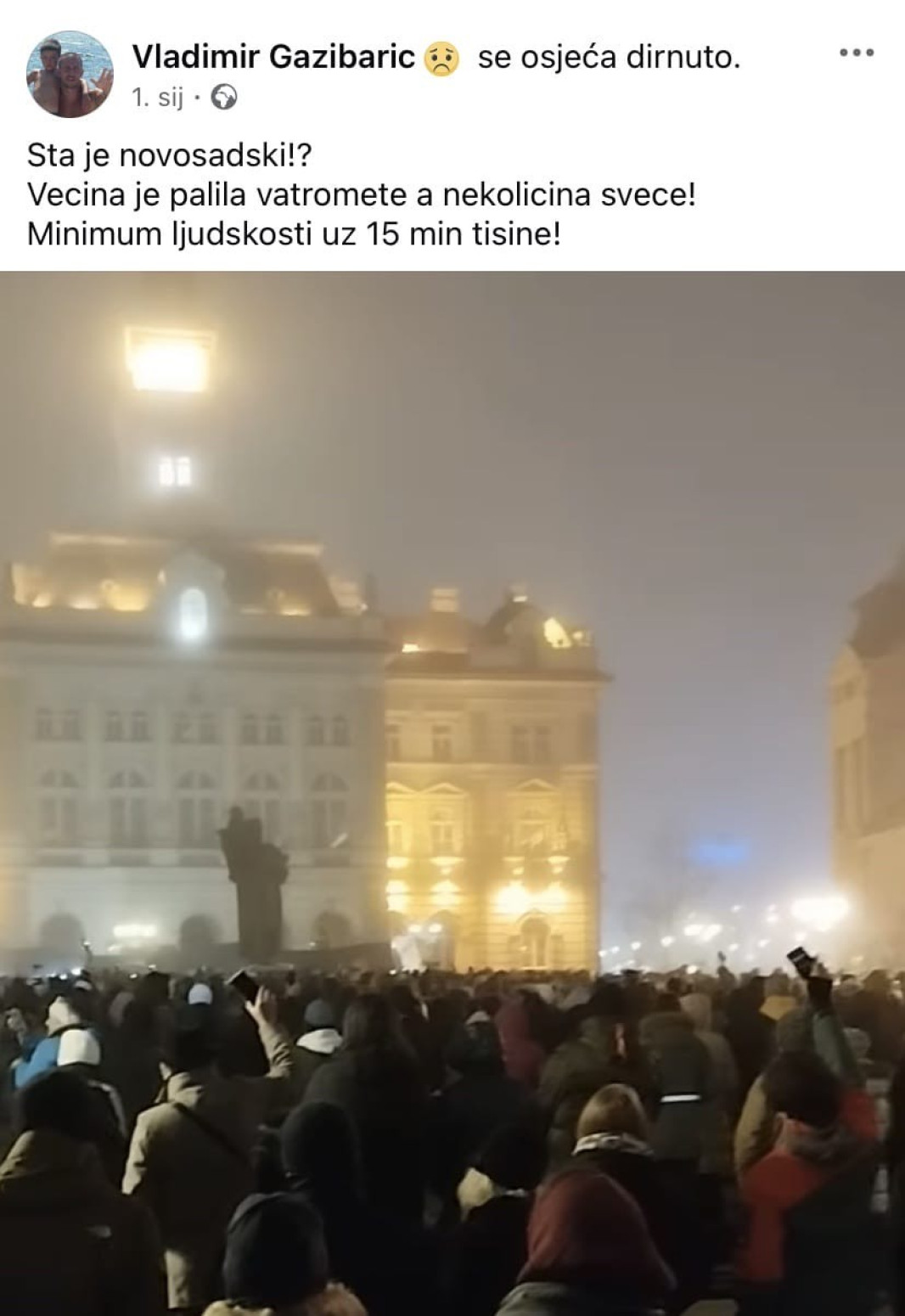 Otac huligana iz Novog Sada pozivao na nasilne blokade FOTO