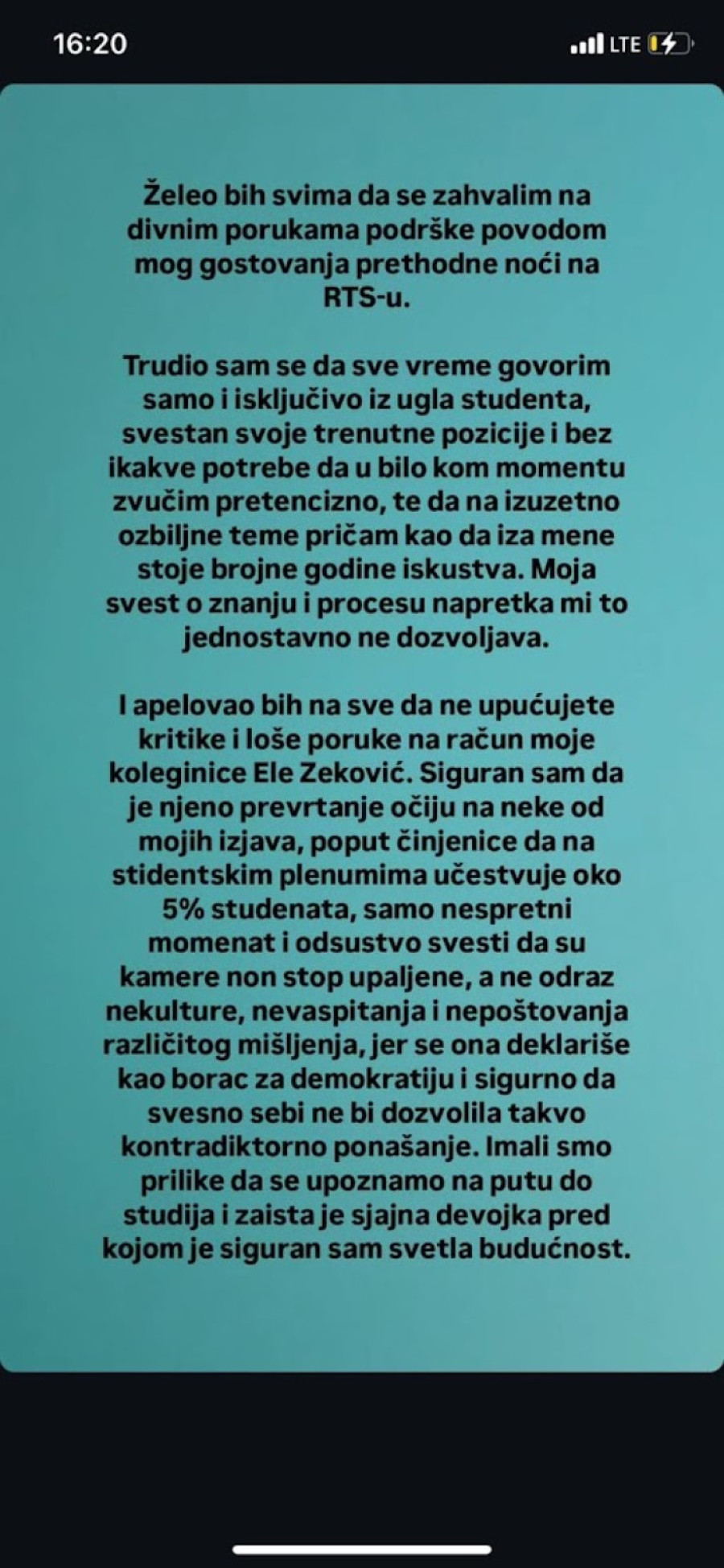 Student koji je učestvovao na skupu u Jagodini: Dobijam jezive pretnje FOTO