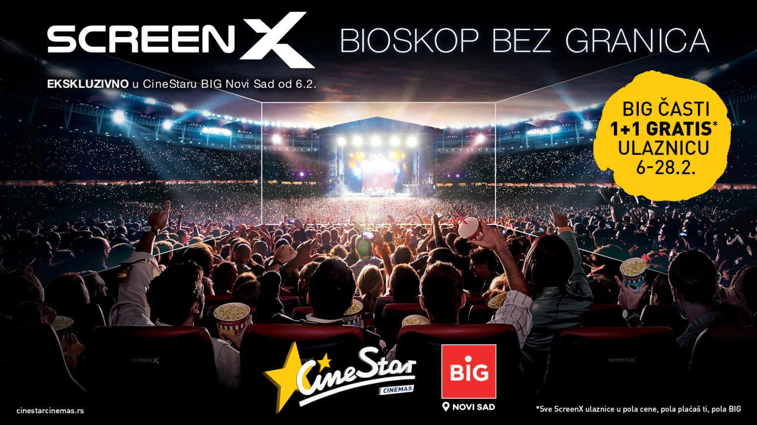 Bioskopi Cinestar vam ekskluzivno predstavljaju prvi Screenx u Srbiji: Film okružuje gledaoca 270 stepeni