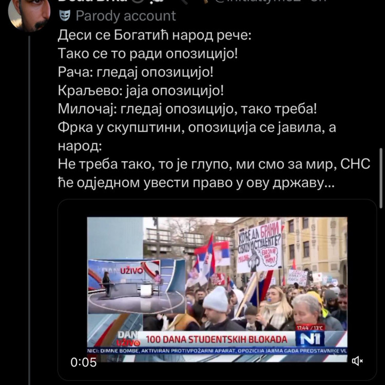 Opozicija kidiše na studente; Oni poručili: Ne podržavamo jučerašnje nasilje FOTO/VIDEO