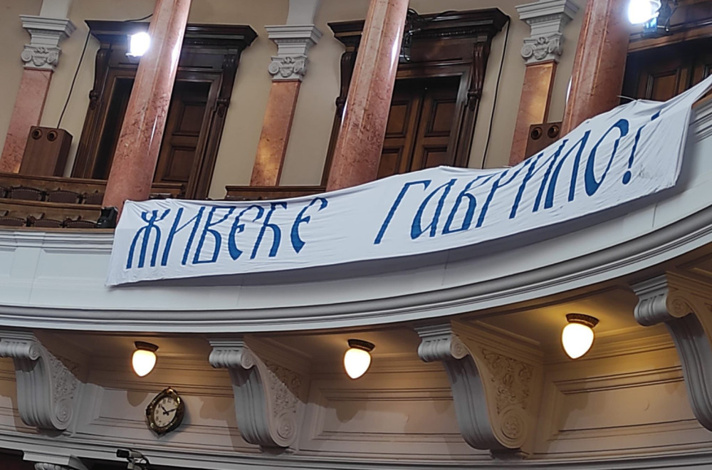 U parlamentu razvijen transparent: Živeće Gavrilo
