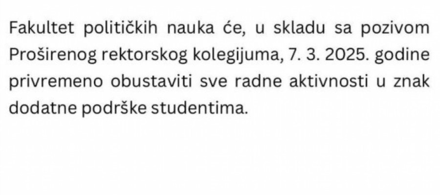 Ne rade, a štrajkuju: Rektorski kolegijum podržao generalni štrajk