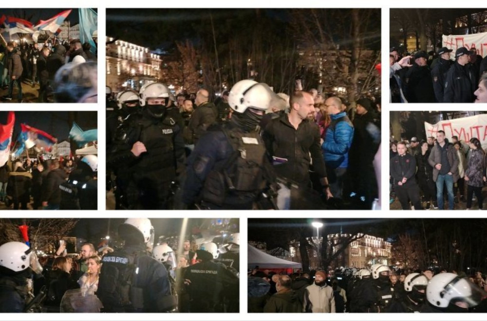 Blokaderi i opozicija napali studente koji žele da uče; Reagovala policija; Otkazano obraćanje FOTO/VIDEO
