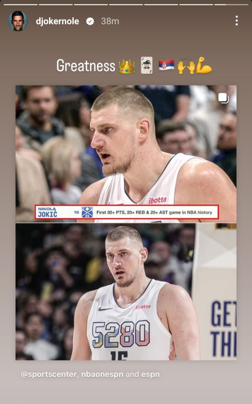 Đoković se oglasio zbog nestvarnog Jokića FOTO