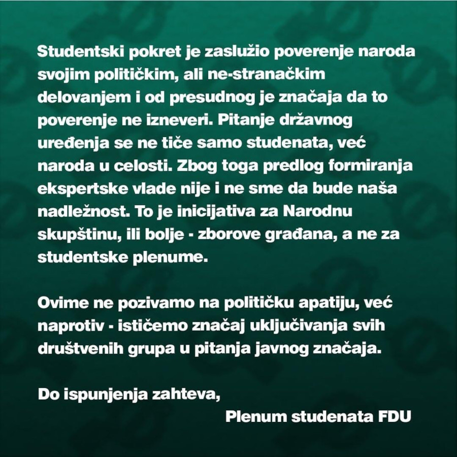 Studenti odjavili opoziciju i ProGlas FOTO