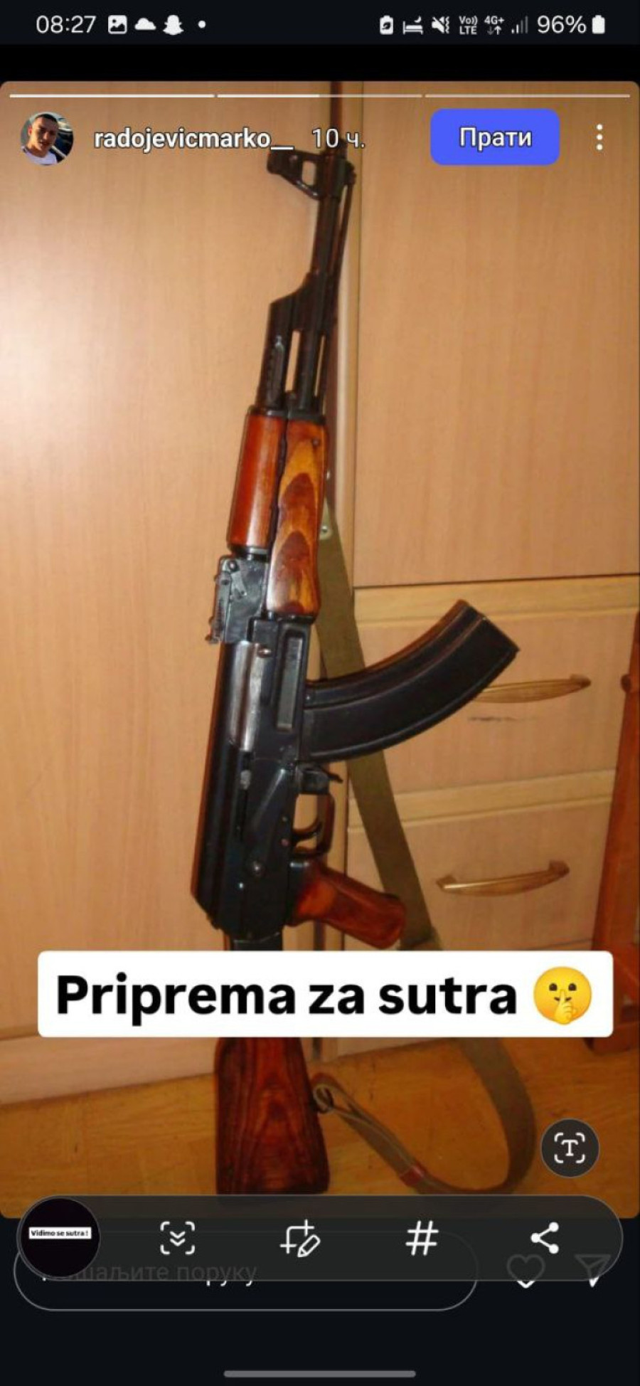 Evo kako se blokader spremio za protest u Beogradu: Poneo pušku sa eksplozivom FOTO