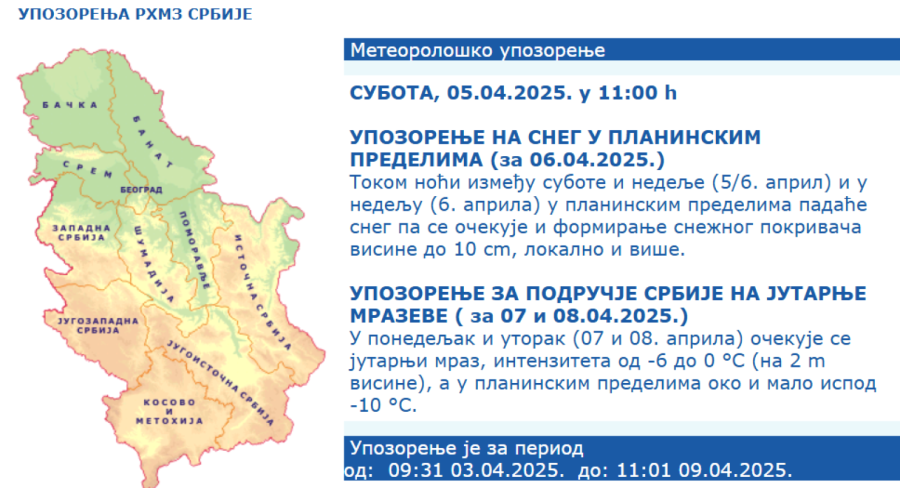 Spremite se, sutra sneg