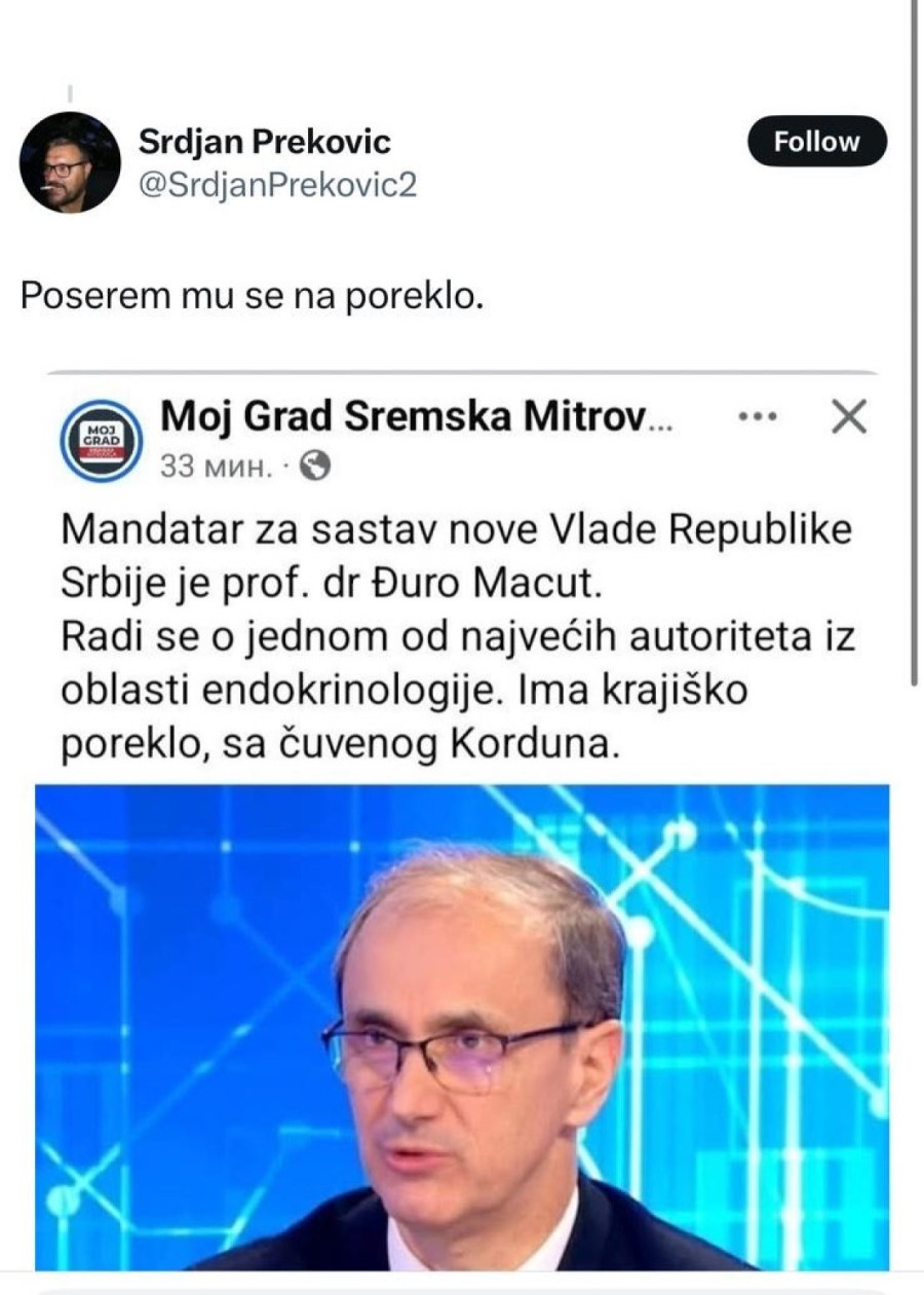 Fašizam Đilasovih i Marinikinih pristalica ne prestaje; Smeta im što je Đuro Macut Srbin sa Korduna FOTO