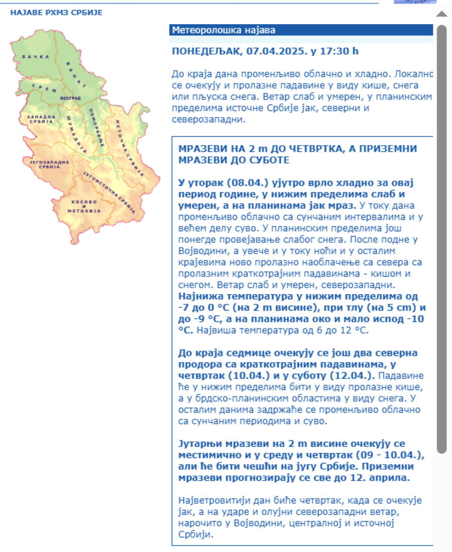 Srbija će se smrzavati; Popaljeni alarmi: Ekstremno niske temperature