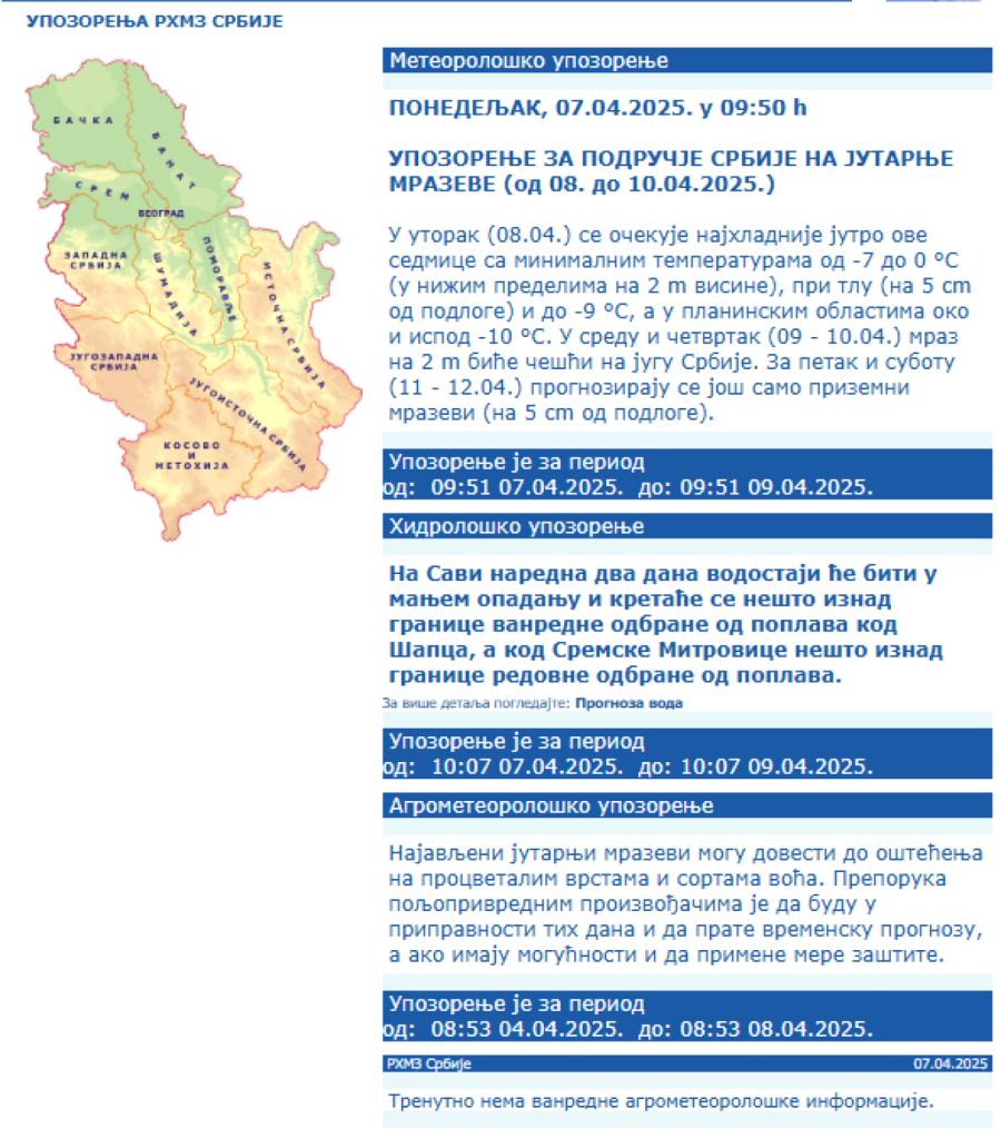 Srbija će se smrzavati; Popaljeni alarmi: Ekstremno niske temperature