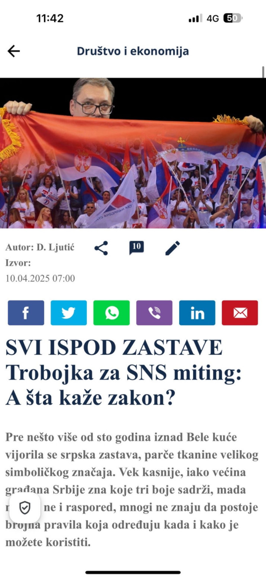 Sramno: Antisrpski mediji hoće Vučiću da zabrane da razvije zastavu Srbije FOTO