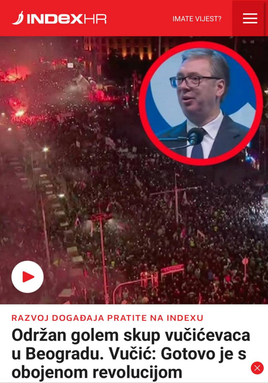 Održan najveći skup u istoriji Srbije – Hrvati poludeli: Golem Vučićev skup FOTO