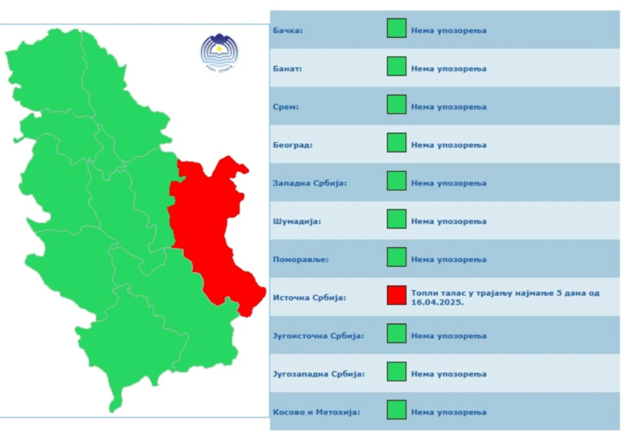 RHMZ prvi put ove godine izdao ovo upozorenje; Popaljeni alarmi širom zemlje, jedan deo na udaru MAPA