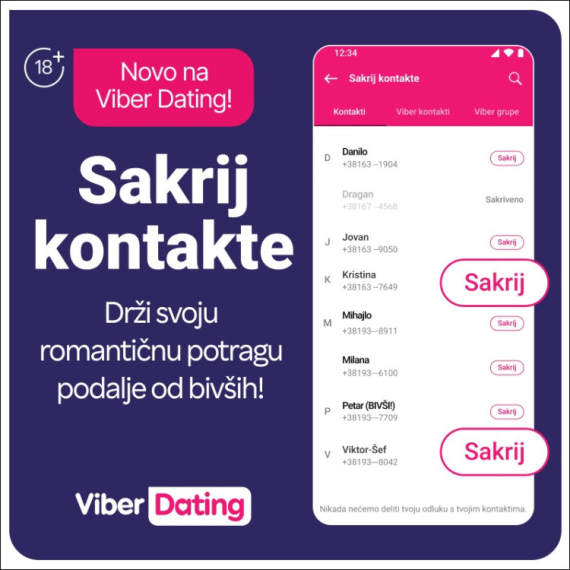 Sakrij kontakte: Viber dating ima novu funkciju