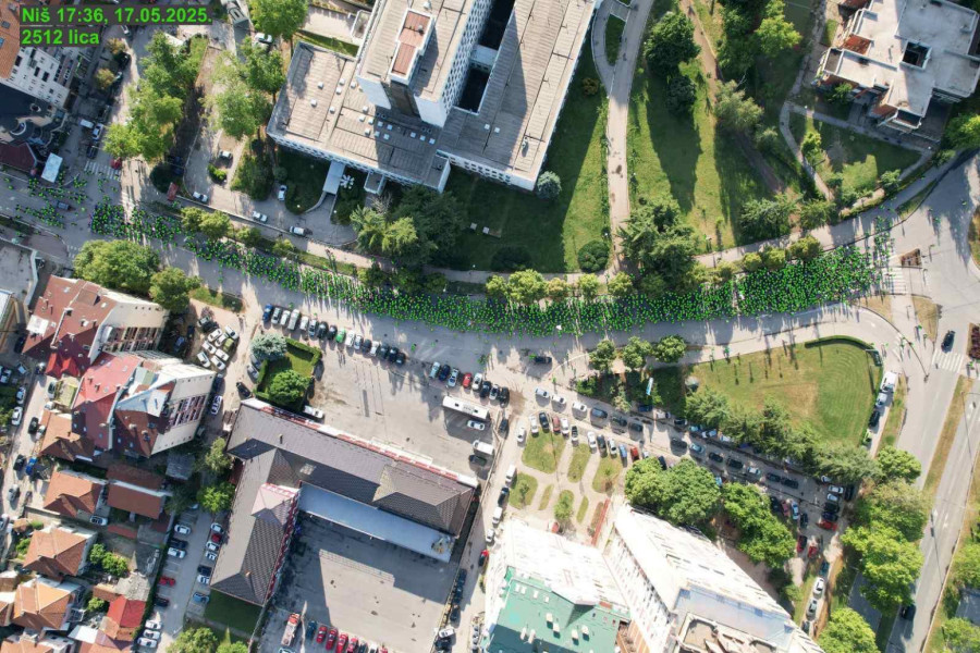 Fijasko na okupljanju blokadera u Nišu; Fotografije iz vazduha otkrile koliko ih je FOTO
