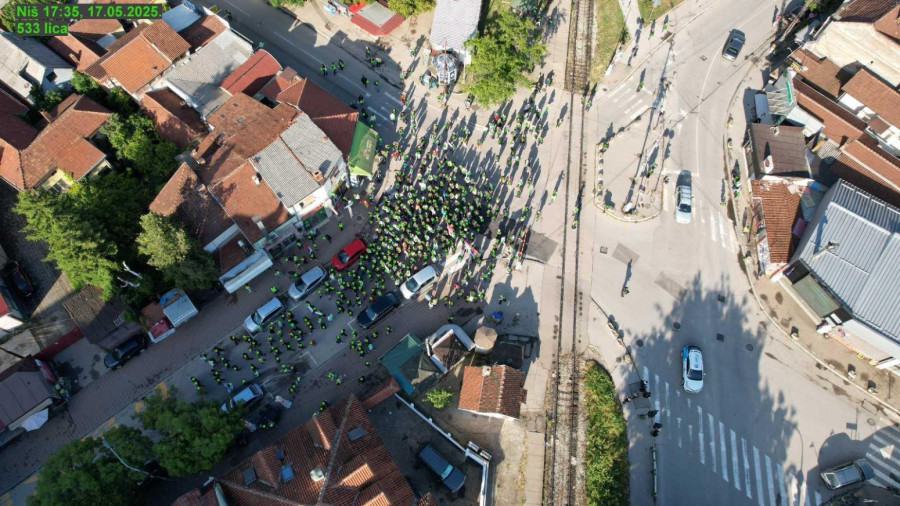 Fijasko na okupljanju blokadera u Nišu; Fotografije iz vazduha otkrile koliko ih je FOTO